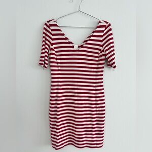 Banana Republic Red and White Striped Mini Dress